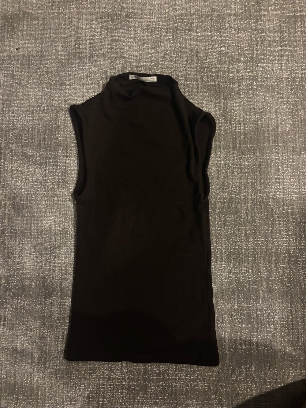 Sleeveless Mock Neck Top - brown